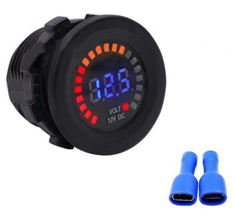 12v colorful voltmeter round - 4x4 And More