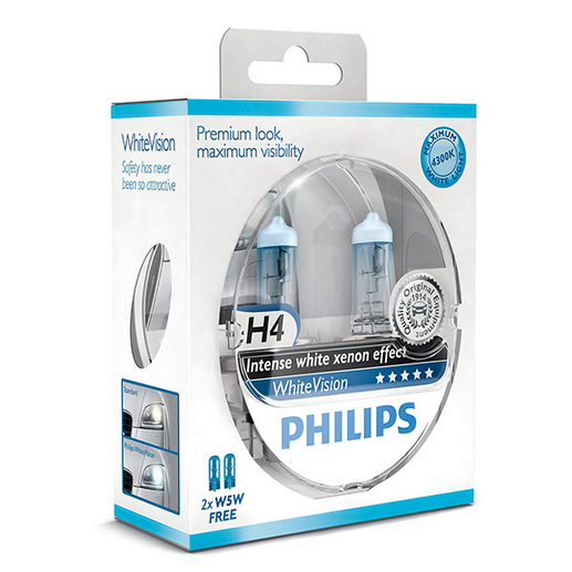 Philips White Vision H4 (Pair) - 4x4 And More