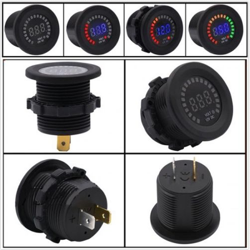 12v colorful voltmeter round - 4x4 And More