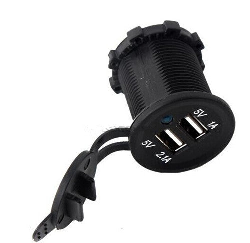 Dual USB power socket - ROUND - 4x4 And More