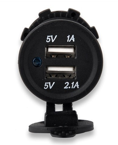 Dual USB power socket - ROUND - 4x4 And More