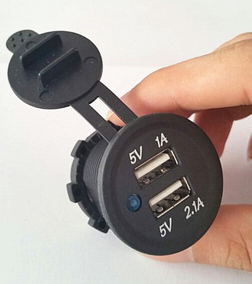 Dual USB power socket - ROUND - 4x4 And More