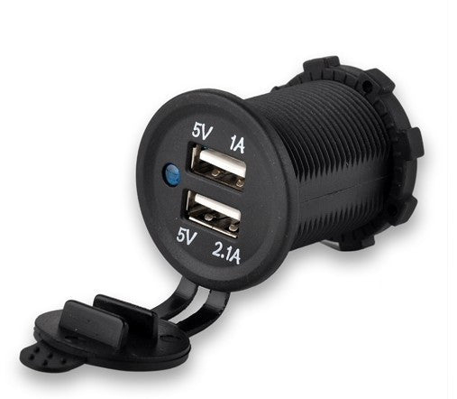 Dual USB power socket - ROUND - 4x4 And More