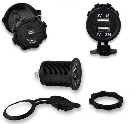 Dual USB power socket - ROUND – 4x4 And More