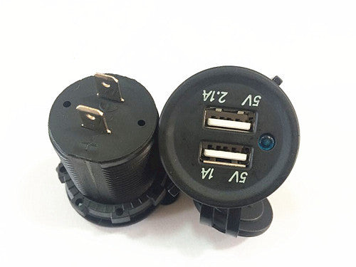 Dual USB power socket - ROUND - 4x4 And More